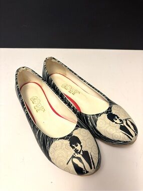 Goby flats with  graphic Audrey Hepburn